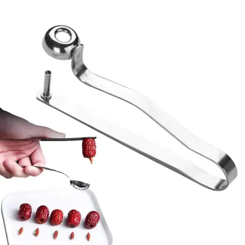 Portable Jujube Core Remover Stainless Steel Cherry Pit Corer Fruit Remover Tool Olive Red Dates Pitting Device for Red Dates