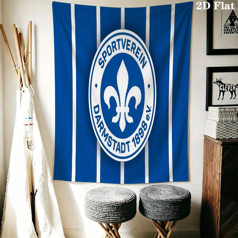 SV Darmstadt 98 Wall Tapestry Aesthetic Wall Hanging Printed Fabric Blanket Decorative Tapestries for Bedroom Living Room Home Decor