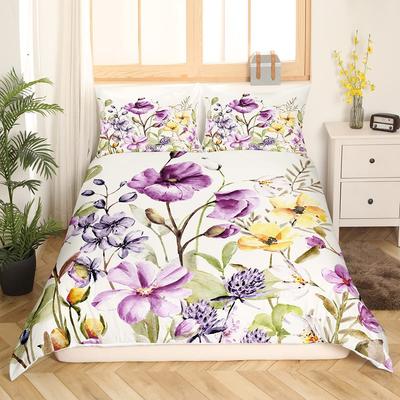 Blumiger Bettbezug Doppelbettgröße Bunt Schick Blumen Bettbezug Set Für Kinder Mit Reißverschluss,Bettdecke Steppdecke Bezug