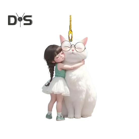 

Декоративная подвеска в виде кошки, подвесное украшение со шнурком, легко подвешивается на брелок, украшение на зеркало заднего вида автомобиля Cat