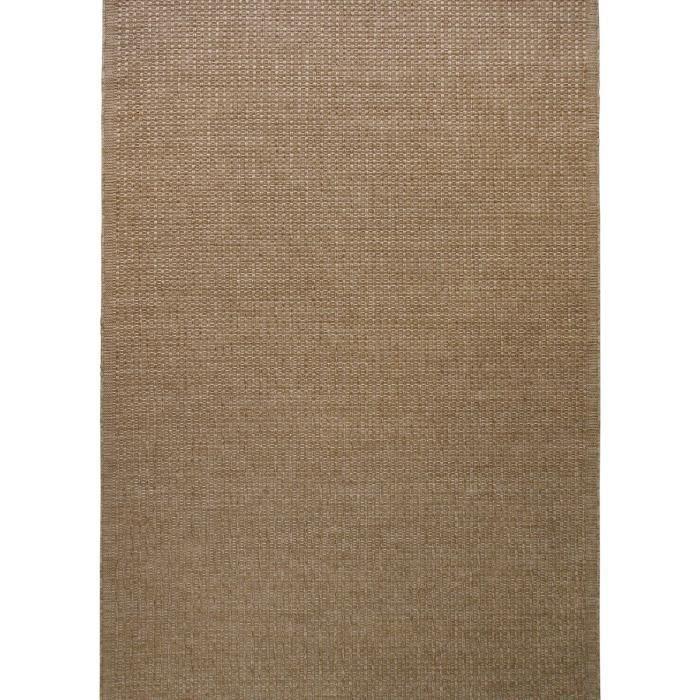 Beige Checkerboard Pattern Jute Look Rug 190x290