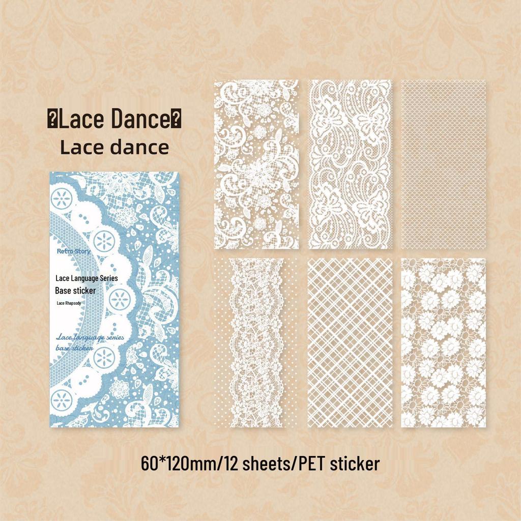 RetroStoryPET Lace Language Series DIY Decorative Journal Stickers
