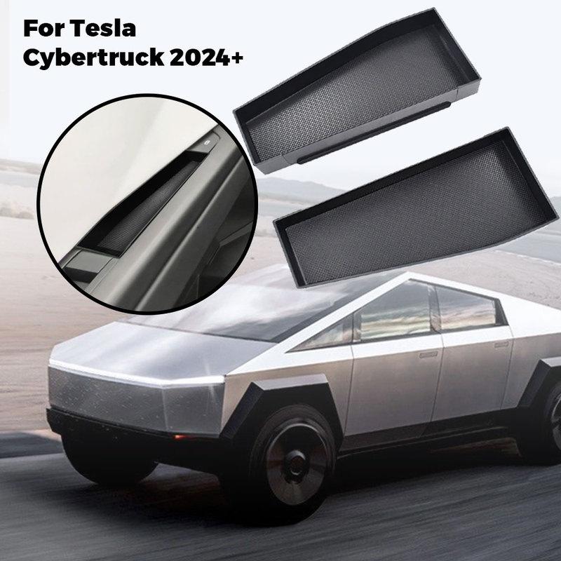 2PCS Car Door Handle Storage Box Door Handle Side Organizer Tray Car Interior Accessories For Tesla Cybertruck 2024+