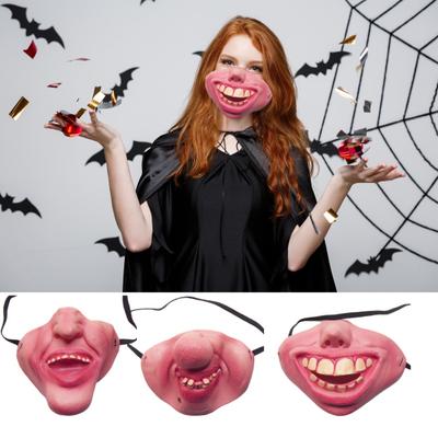 Halloween Masque Latex Funny Half-face Prank Masque Breathable Realistic Horror Masque for Costume Party Cosplay