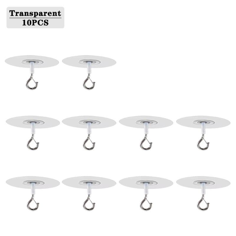 1-20PCS Adhesive Hooks Ceiling Strong Bearing Sticky Rack Kitchen Wall Key Hangers for Hanging Plant Wind Chimes Lights