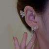 Sparkling Zircon Flower Butterfly Ear Bone Clip for Women Without Piercing Tassel Ear Cuff Clip Earrings Wedding Jewelry
