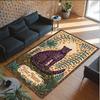 Leopard Theme Crystal Velvet Floor Rug Personalized Custom Name Text Warm Carpet Home Decoration