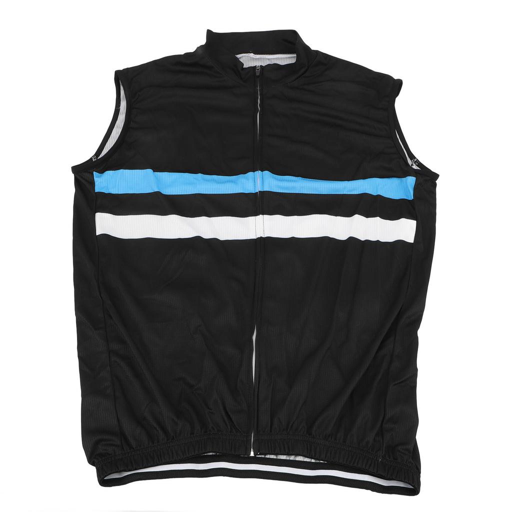 Bisiklet Yeleği Nefes Alabilir File Hızlı Kuruyan Reflektörlü Bisiklet Rüzgar Yeleği Kolsuz Hafif Spor Yeleği Açık Mavi