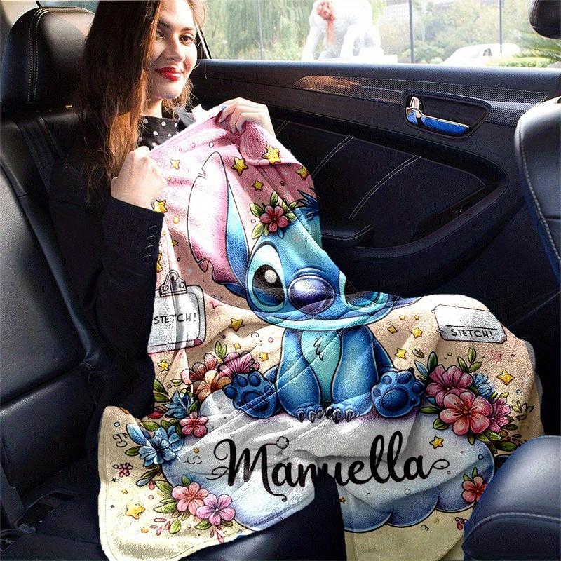1pc Cute Stitch Printing Blanket - Soft, All-Season Throw for Living Room, Bedroom,Personalized Gift with Adorable Cartoon Design