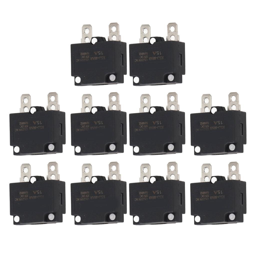 Lot De 10 Protections Surcharge Réinitialisation Auto 125V 20A – Disjoncteur Thermique Fusible Pour Voiture Jouet Enfants Et Circuits