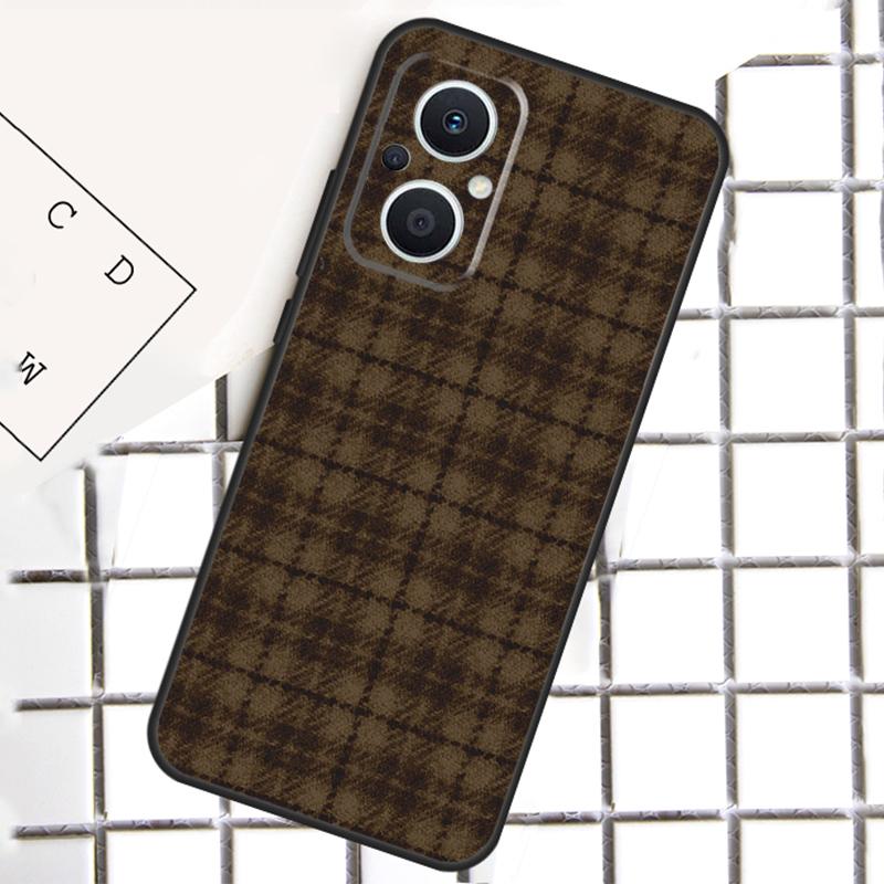 Brown Plaid Phone Case For OPPO Reno 13F 13 12 11 14 F 10 Pro 8T 7 8 Lite OPPO Find X9 X6 X5 X8 Pro Cover