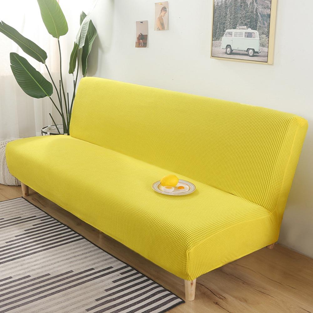 Japanese Style Stretchable Waffle Sofa Cover Solid Color Universal Corn Fleece Couch Slipcover Full Protection