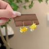 Vintage Osmanthus Leaf Dangle Earrings for Women Delicate Imitation Pearl Tassel Earrings Wedding Party Jewelry Gifts