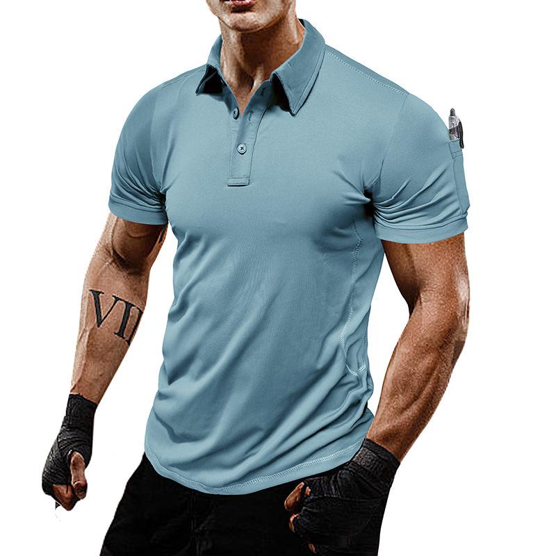 Men's Polo Shirt Short Sleeve Tactical Shirts Dry Fit Lightweight Golf Shirts Moisture Wicking Casual Collared T-Shirts for Male Summer Solid Tee Tops