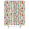 TU Christmas Shower Curtain Festive Holiday Decor Waterproof Bathroom Set Xmas Pattern Backdrop