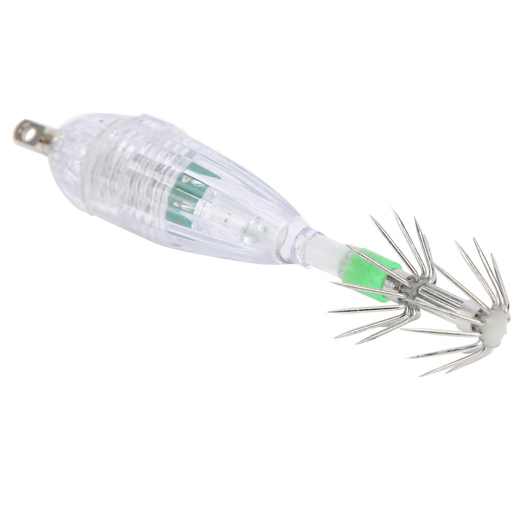 Fishing LED Lure Light Squid Shape White Light Color Bait Underwater Lure Lamp with Hook
