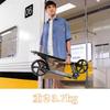 Tenboom Kick Scooter for Adults and Steel Foot Standing Black Children, Frame, Brake, Foldable, Three-Speed Adjustment, Two-Wheeler,