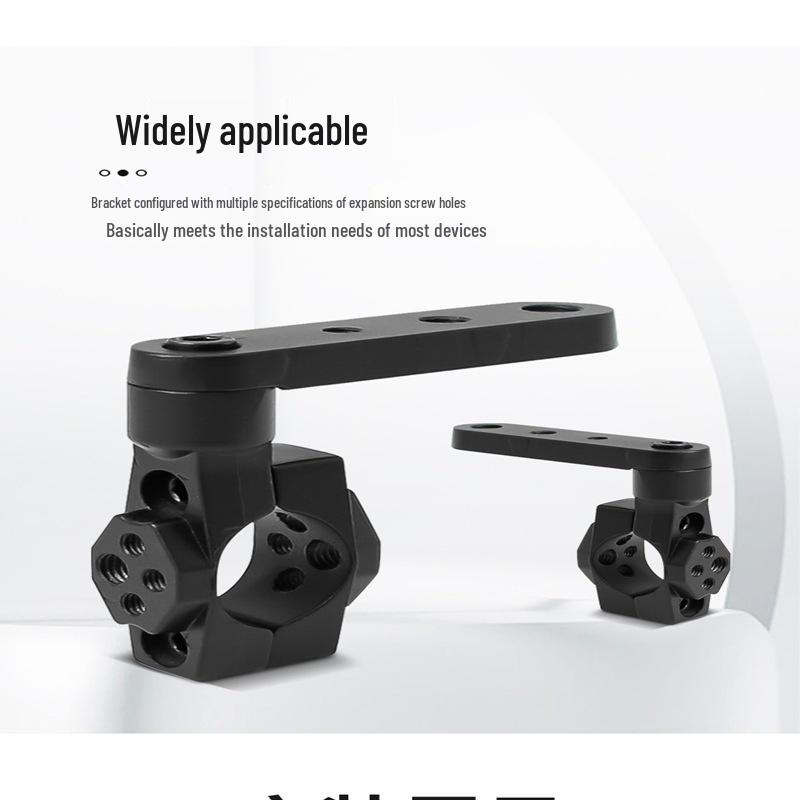 Universal Rotating Spotlight Mounting Bracket for Cars, Motorcycles, and Electric Vehicles with Shock Absorbing Tube Clamp.