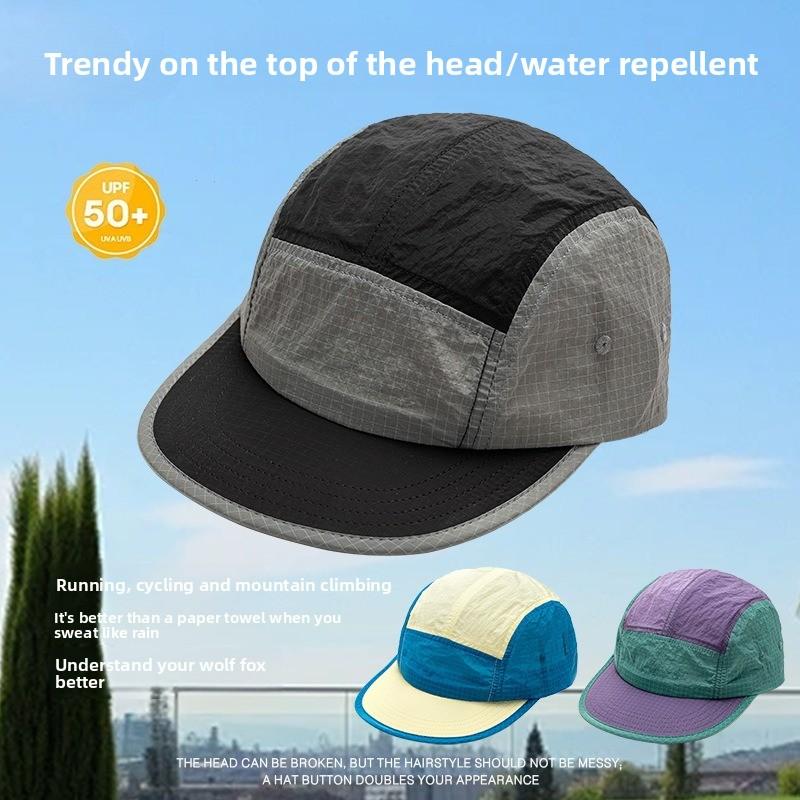 Casual Japanese Style Splicing Baseball Cap Quick-drying Adjustable Sunshade Cap Thin 5-Panel Sun Visor Cap Unisex