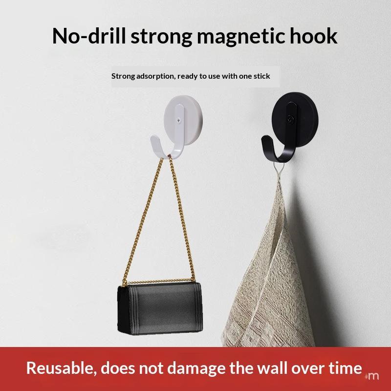 Magnetic Wall Hooks With No Drill Strong Grip And Scratch Free Design Perfect For Home Kitchen Hanging Towels Bags