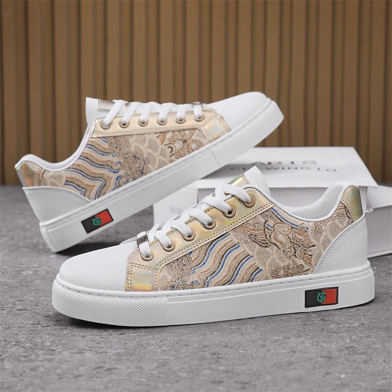 

Men s shoes 2025 new spring tide brand high-end versatile board shoes one-pedal casual leather shoes Korean version of Xiaobai tide shoes 39 платиновый