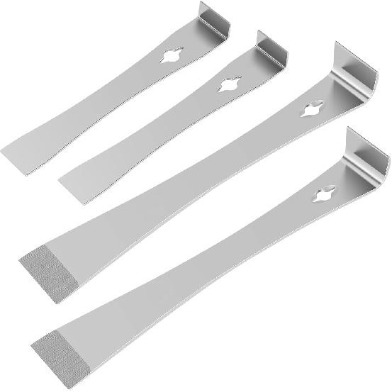 4 Pcs Pry Bar Scraper Set with Built in Nail Puller Stainless Steel Pry Bar Set Flat Pry Tool Multifunctional Crowbar Tool Portable Trim Puller Tool