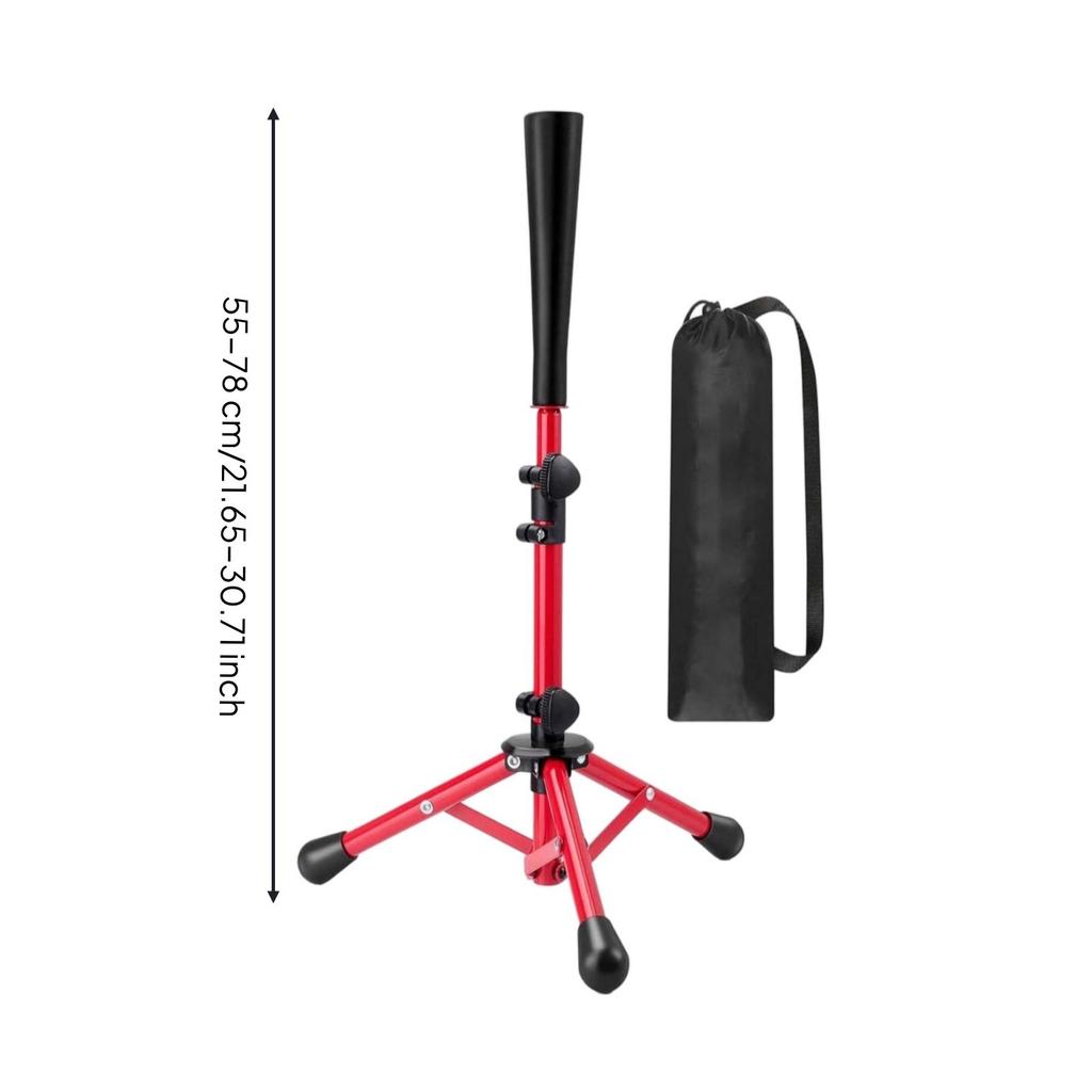 Tripod Batting Tee Foldable Adjustable Baseball Training Stand for