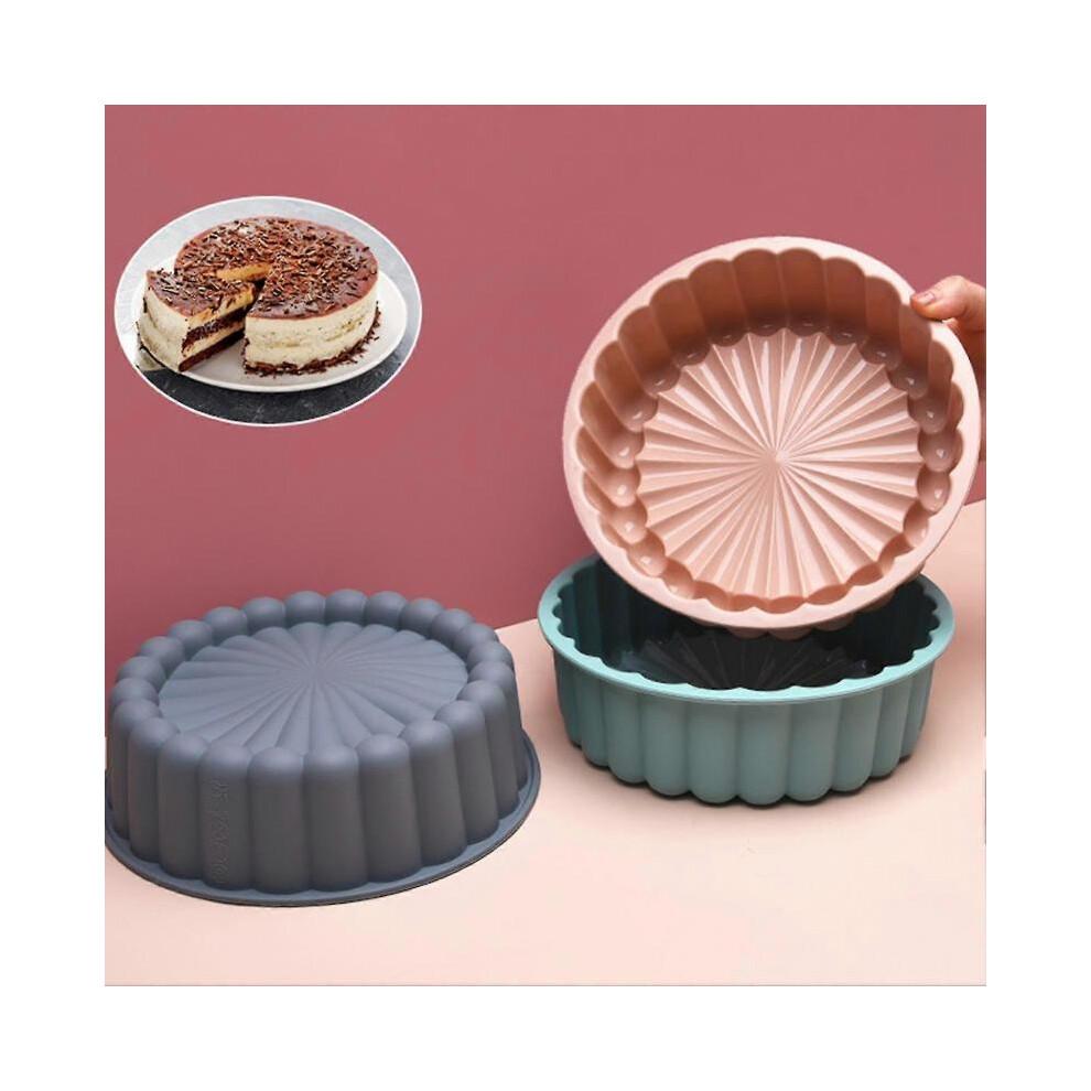 (Grau) Silikon Runde Kuchen Schablone Blütenblatt Form Design Kuchen Flan Kuchen Dosen Für Backen