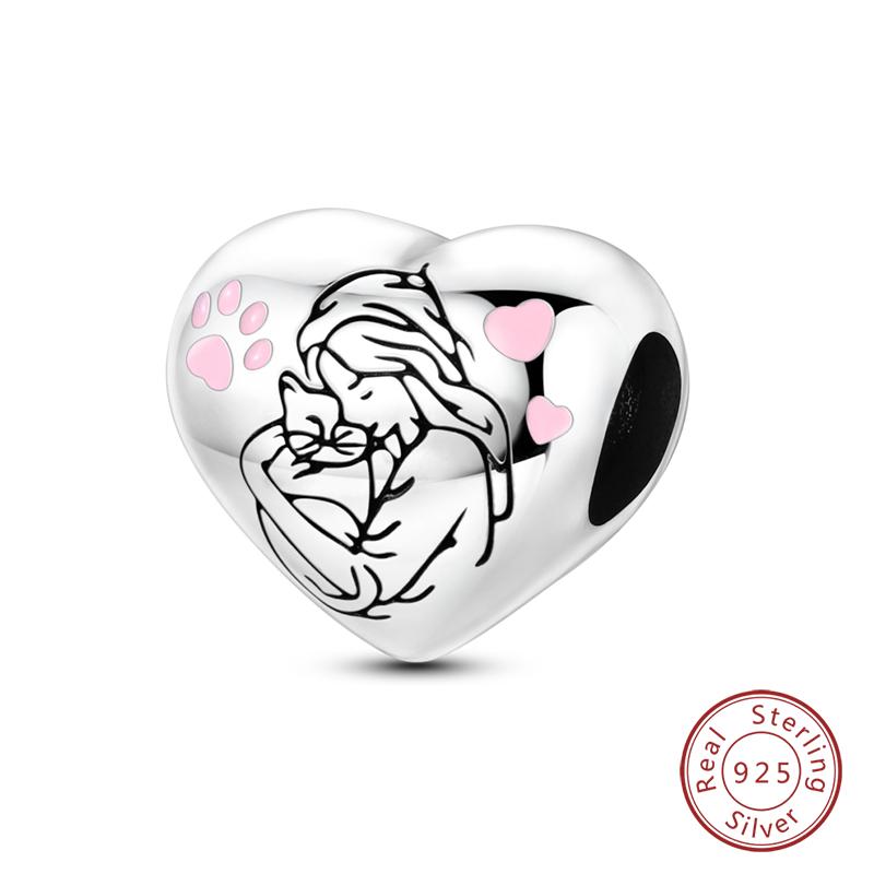 Copper Romantic Couple Rose Valentine'S Day Charms Beads Fit Qikaola Original Bracelets Fine Diy Jewelry Gifts