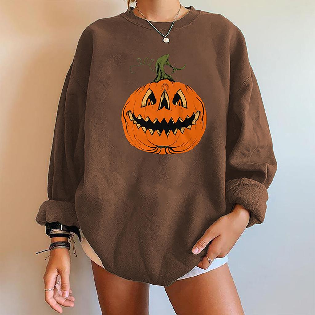 Halloween Long Sleeve Women's Sweatshirt Drop Shoulder Long Sleeve Women's Padde