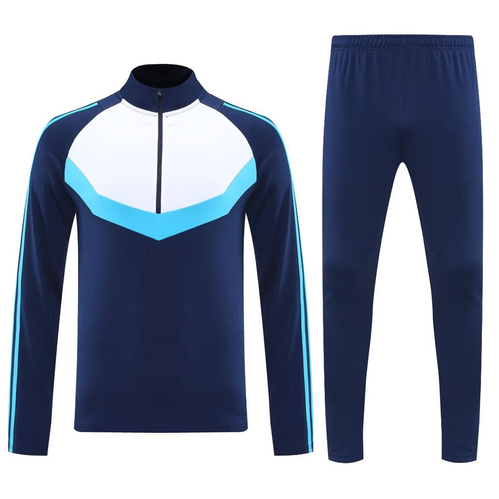 Light Plate Half Zipper Casual Sportswear Basic Trousers Football Training Suit Set