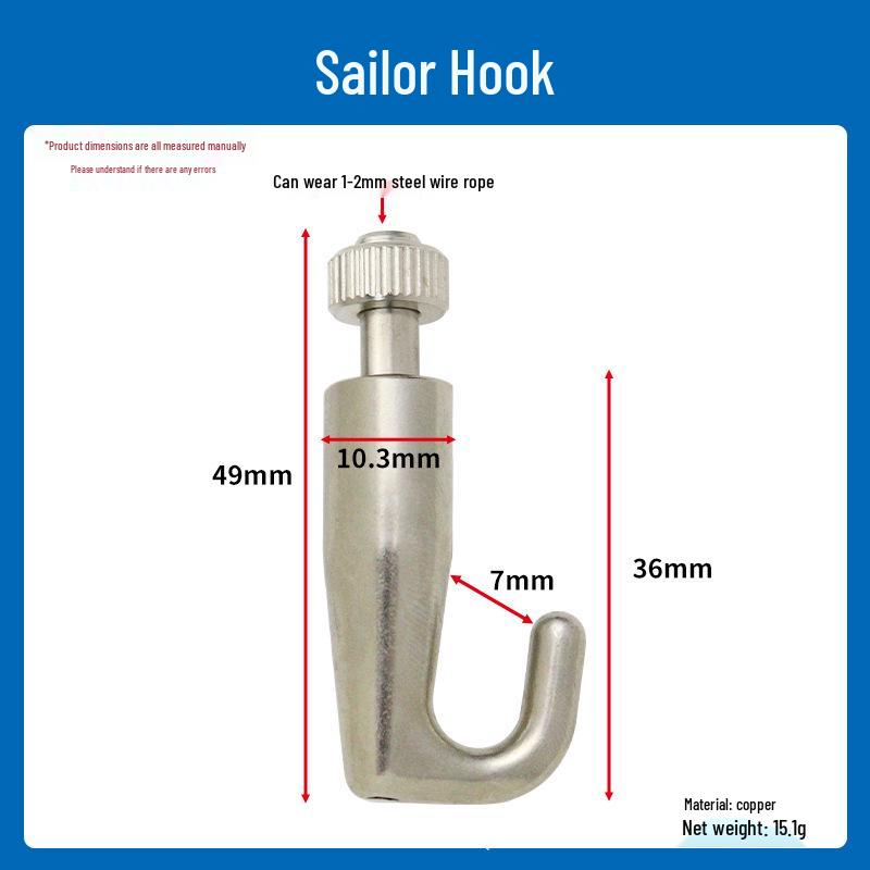 Steel Wire Rope Lock Feeder Safety Hook with Buckle for Picture Hanging