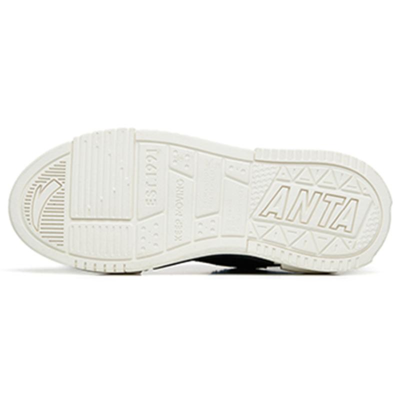 Anta Bump Low-Top Skateboard Shoes Women's Black White Sneakers