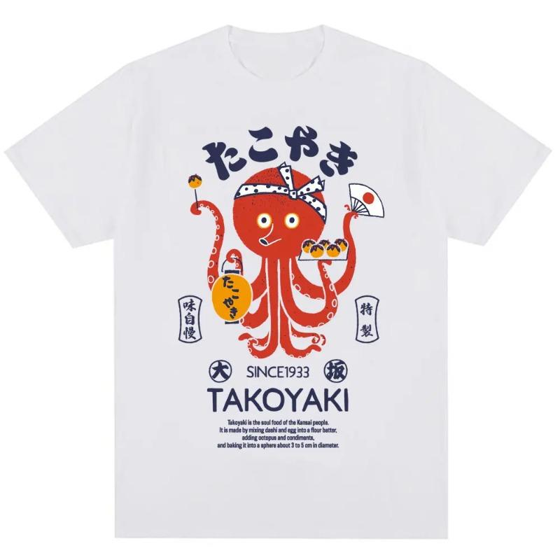 Japón Osaka Dotonbori Camisetas Moda Hombres Mujeres Divertido Takoyaki Pulpo Borracho de Osaka Camiseta Oversize Vintage Camisetas de Algodón