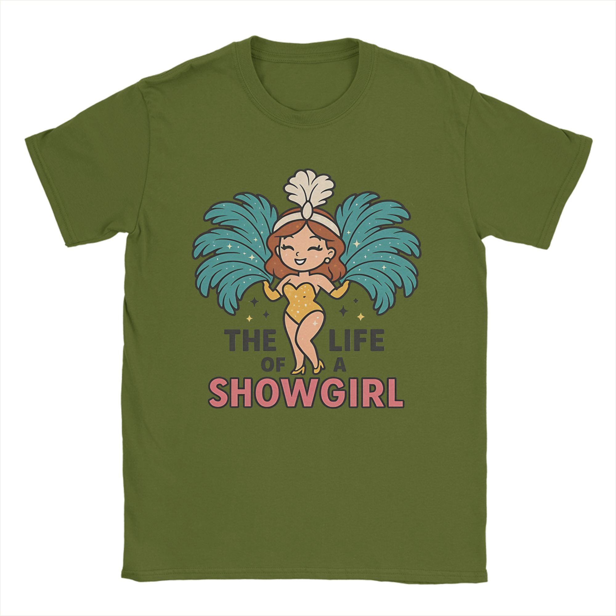 

Men Women s Kawaii Showgirl Holding Giant The Life Of A Showgirl T Shirt Cotton Clothing Fashion Short Sleeve Party T-Shirt 4XL