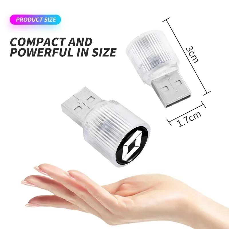 For Renault 2026 New Hub Caps USB Car Light LED Atmosphere Auto Ambient Nightlight Neon Interior Lamp for Renault Sport Duster M