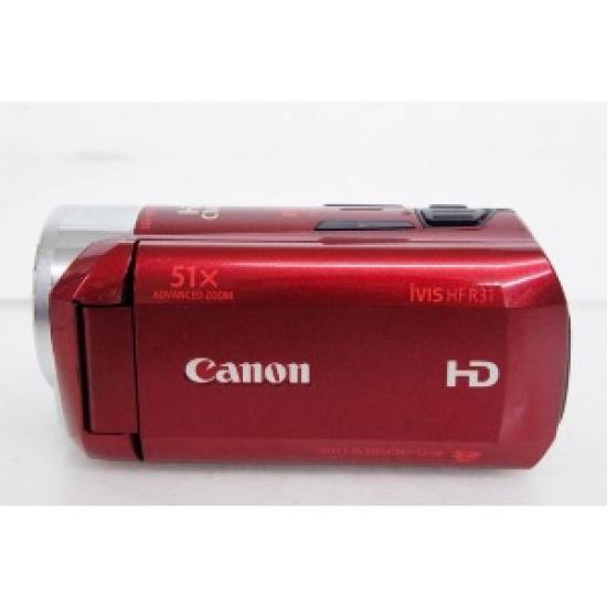 Used Canon iVIS HF R31 HD Digital Video Camera | 32GB Internal Memory | Full HD 1080p | Touchscreen Camcorder | Red