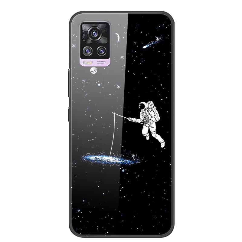 Glass Back Cover For Vivo V20 Pro 5G Case Coque Hard Tempered Glass Case For Vivo V20 Pro 2020 Phone Case Cover Soft Bumper Para