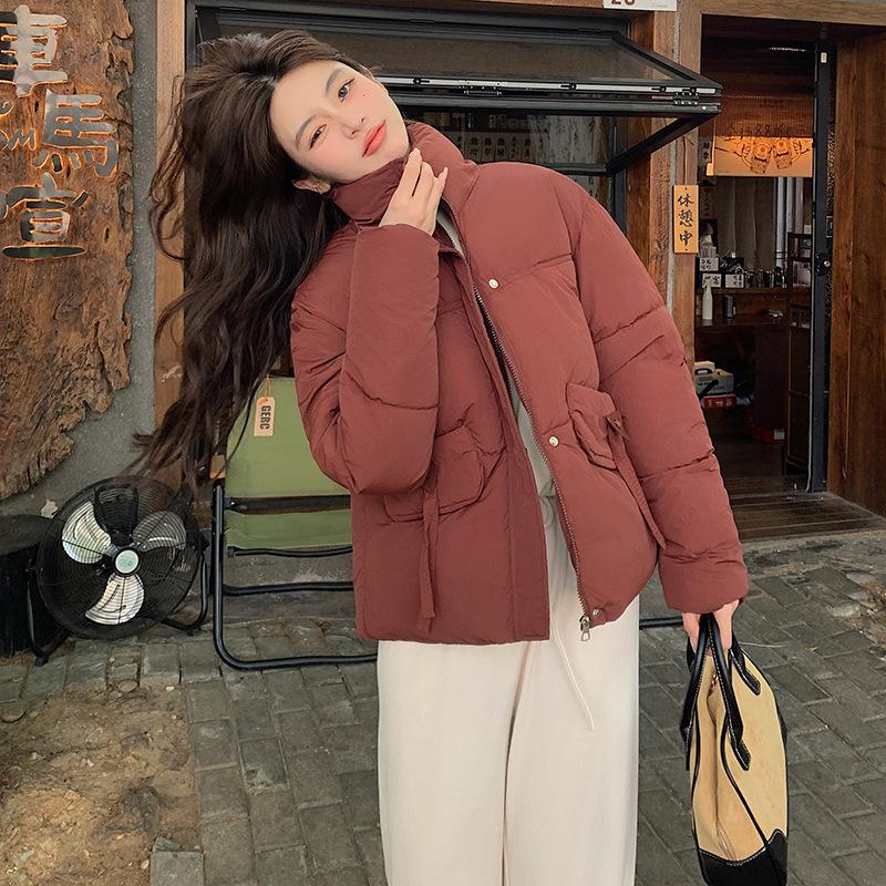 2025 Short Bread Jacket Korean Cotton Jacket Women's Thickened Stand-up Collar Warm Casual Versatile Temperament Winter Coat