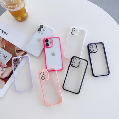 Custodia Bumper Colore Caramella Trasparente Protezione Precisa Obiettivo Per iPhone 16 15 14 13 11 12 Pro Max Mini XR XS X 7 8 Plus SE Cover Rigida Acrilica Trasparente