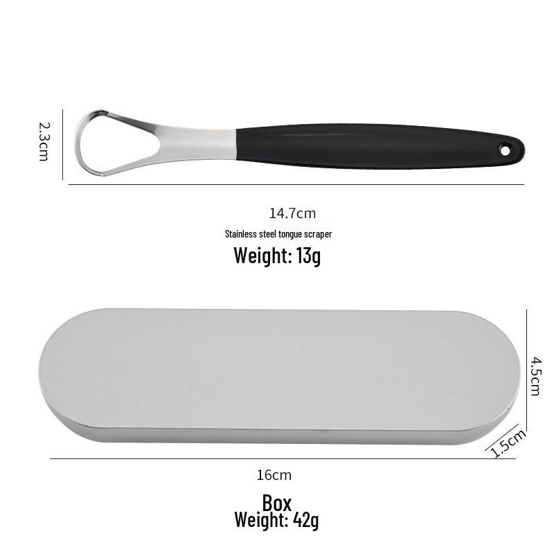 Stainless Steel Tongue Scraper - Removes Coating and Dirt for Adult Oral Hygiene