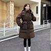 New Down Jackets In Winter, Women's Medium and Long Waist and Thin Fashionable White Duck Down Thickened Warm Jacket