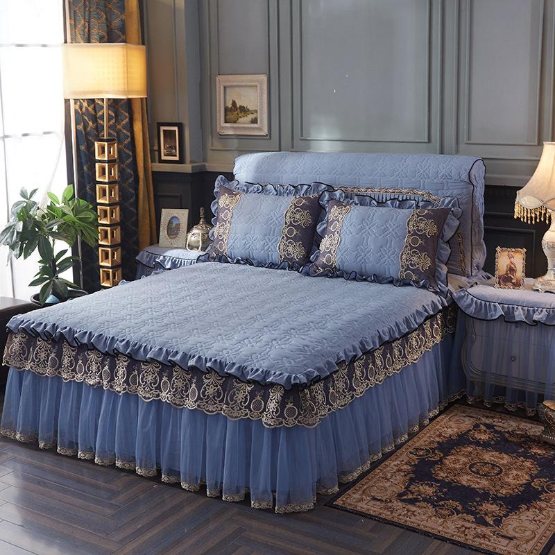 Dustproof Coverlet Single Piece Bed-linen Lace Washed Cotton Wear-resistant and Durable High End Non Slip Bed Sheet for Bedrooms