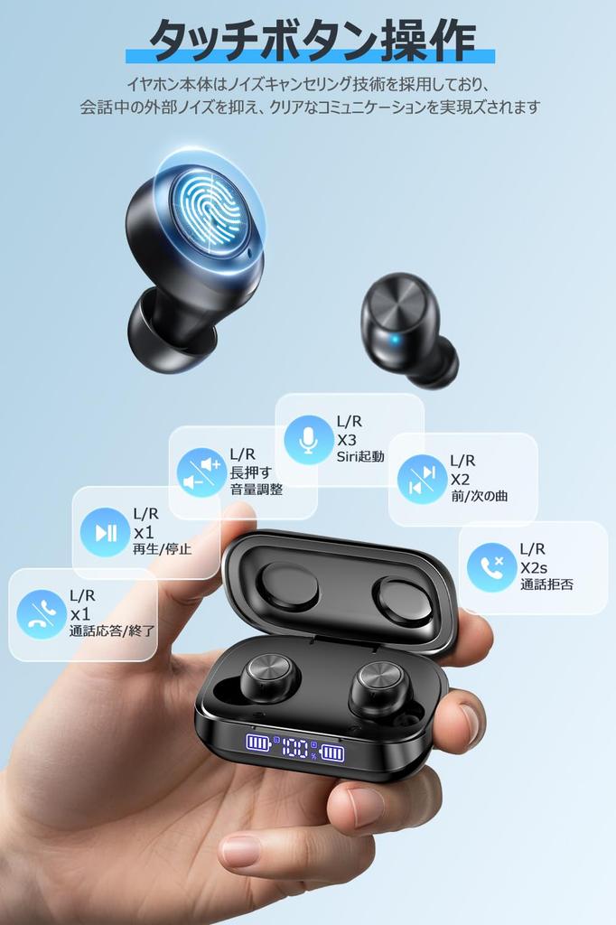 Ysobook Bluetooth Wireless Earbuds [2025 Upgraded Edition] 48 Hours of Continuous Playback, Hi-Fi, Auto Pairing, Bluetooth 5.3, LED Display, AACSBC,