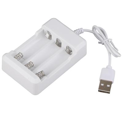 Portable ABS 5V Three Slots Charger for AA AAA Rechargeable Battery with USB Plug