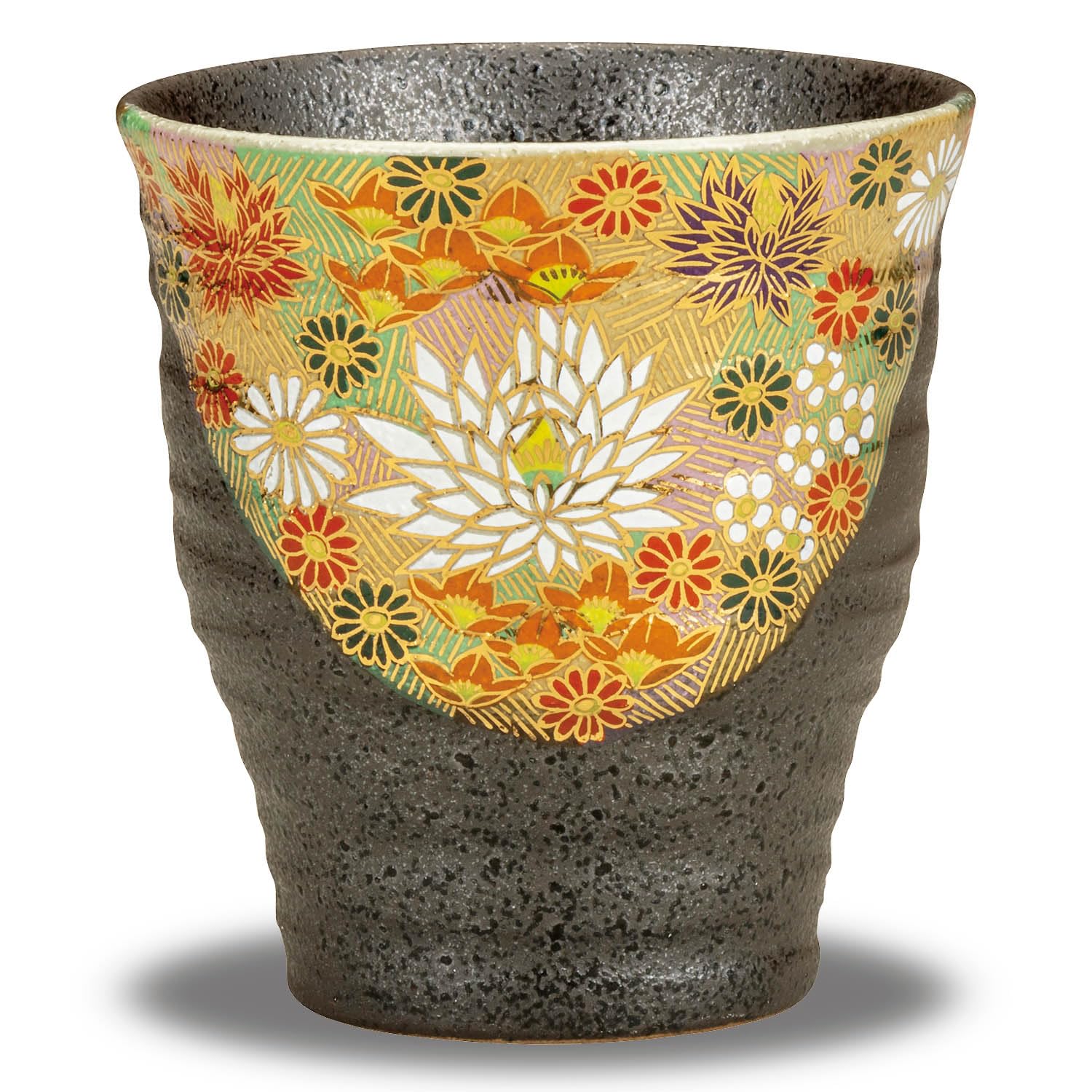 

Waza no Kura Stylish Ceramic Beer Glass, Sake Set, Kutani Ware, Gold Flower Design, Luxury Brand, Made in Japan