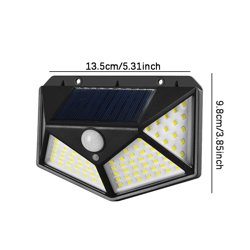 

1~4 ШТ. Новые уличные солнечные фонари 3 режима Настенный светильник Датчик движения PIR 100 светодиодов Классический солнечный уличный фонарь для сада двора Cold White