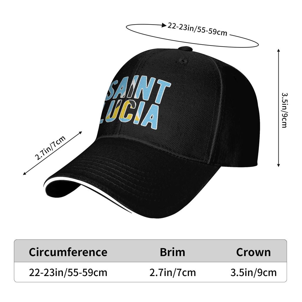 Saint Lucia Flag Sun Baseball Cap Summer Couple Women  Design Trucker Hat High Quality Streetwear Outdoor Sports Baseball Caps
