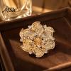 Retro Floral Clothing Accessories Rhinstone Flower Brooch for Women, Golden Plated Alloy Bag Embellishment Pin Lapel Pin, Jewelry Wedding Party