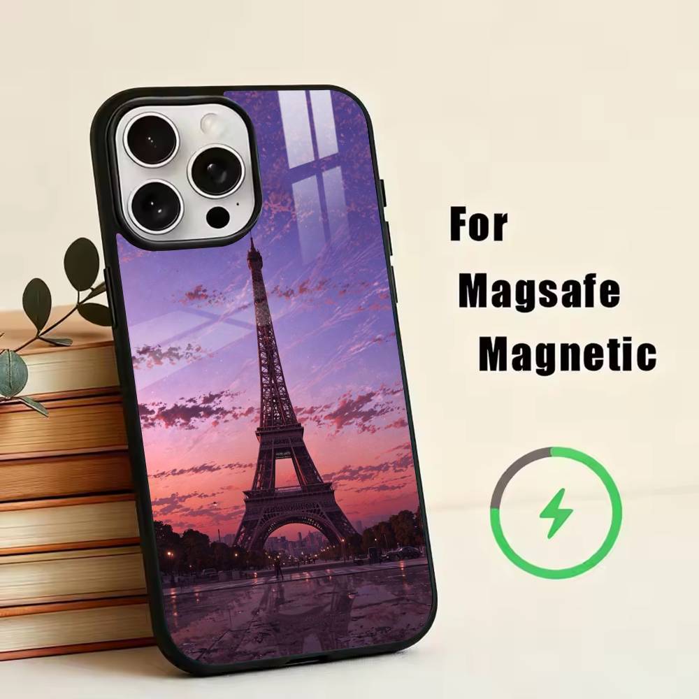 The Eiffel Tower, France Phone Case For iPhone17,16,15,14,13,12,11 Plus,Pro Magnetic with Magsafe Wireless Charging